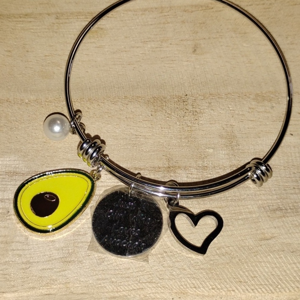 Silver Tone  Avocado Charm Bracelet - Picture 3 of 4